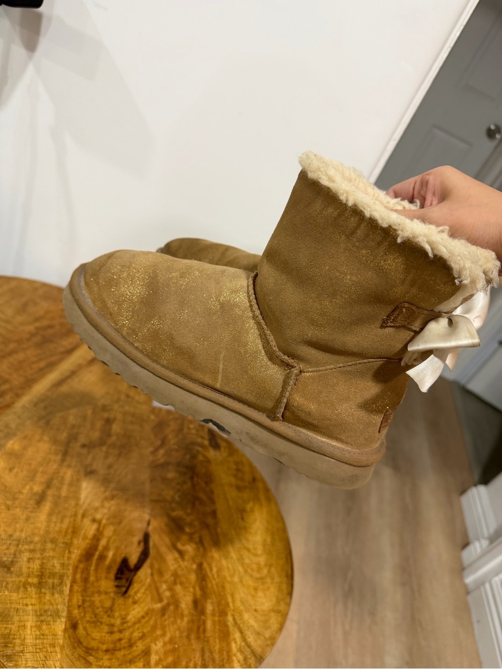 UGG Tan Boots with Brown Bows